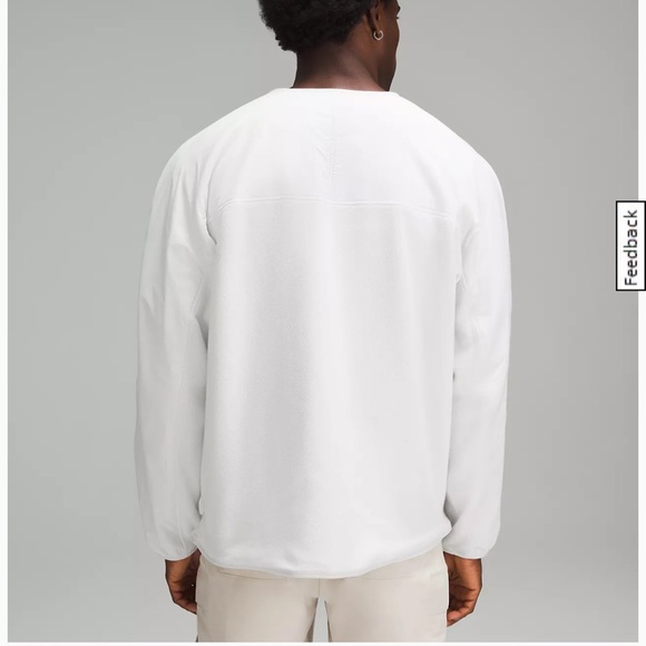 NWT Mens Large Lululemon Fleece Snap-Front Cardigan- Light Vapor - Picture 2 of 4